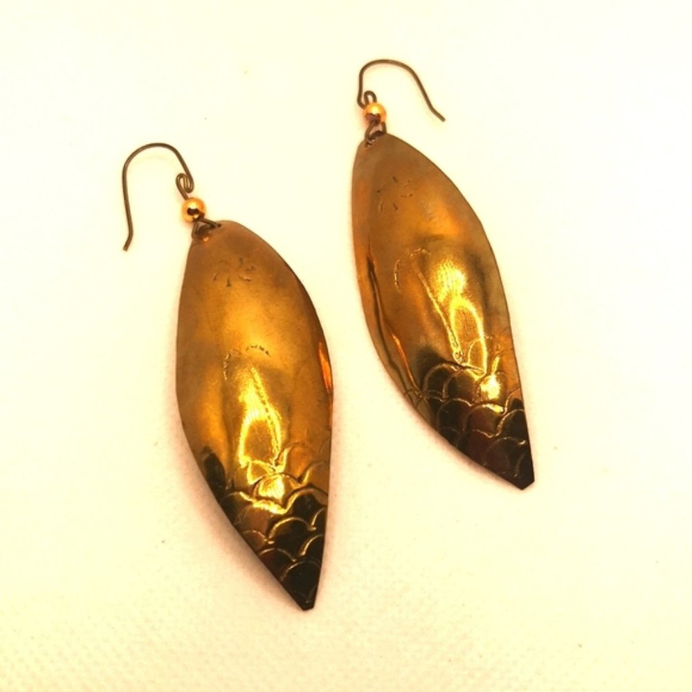 Brass fishing lure earrings